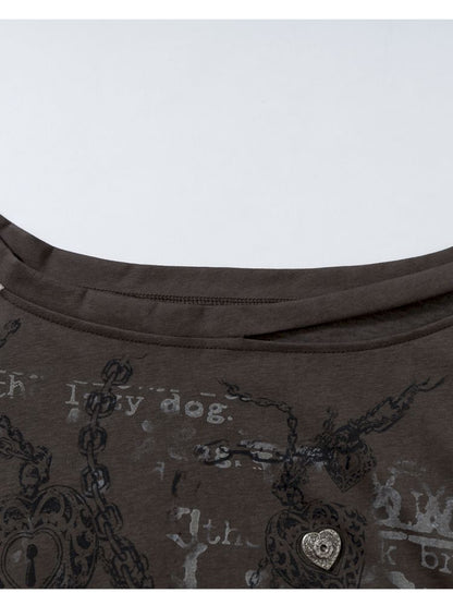 One-shoulder long-sleeved T-shirt【s0000013468】