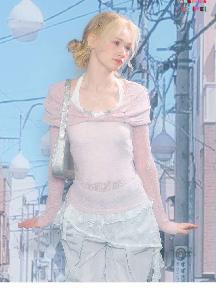 Soft Cloud Knot Slim Knitted Top【s0000015426】