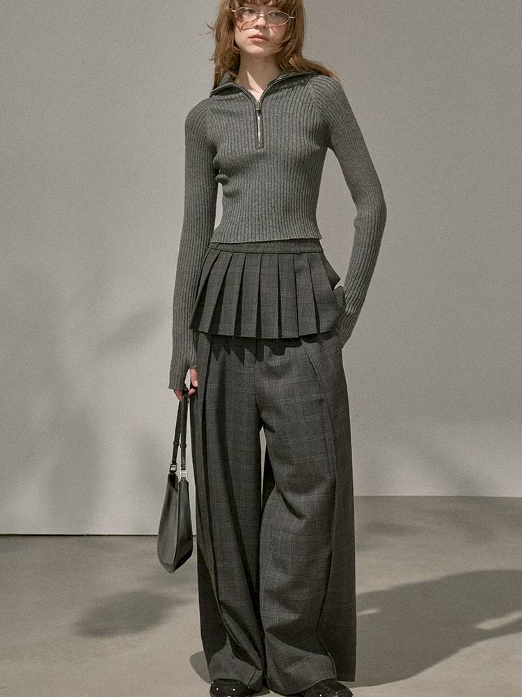 Zipper Stand Collar Base Layer Sweater【s0000014391】