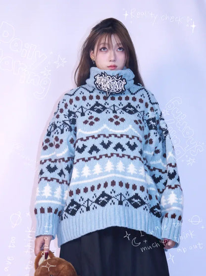 Hand-Knitted Jacquard Sweater【s0000014348】