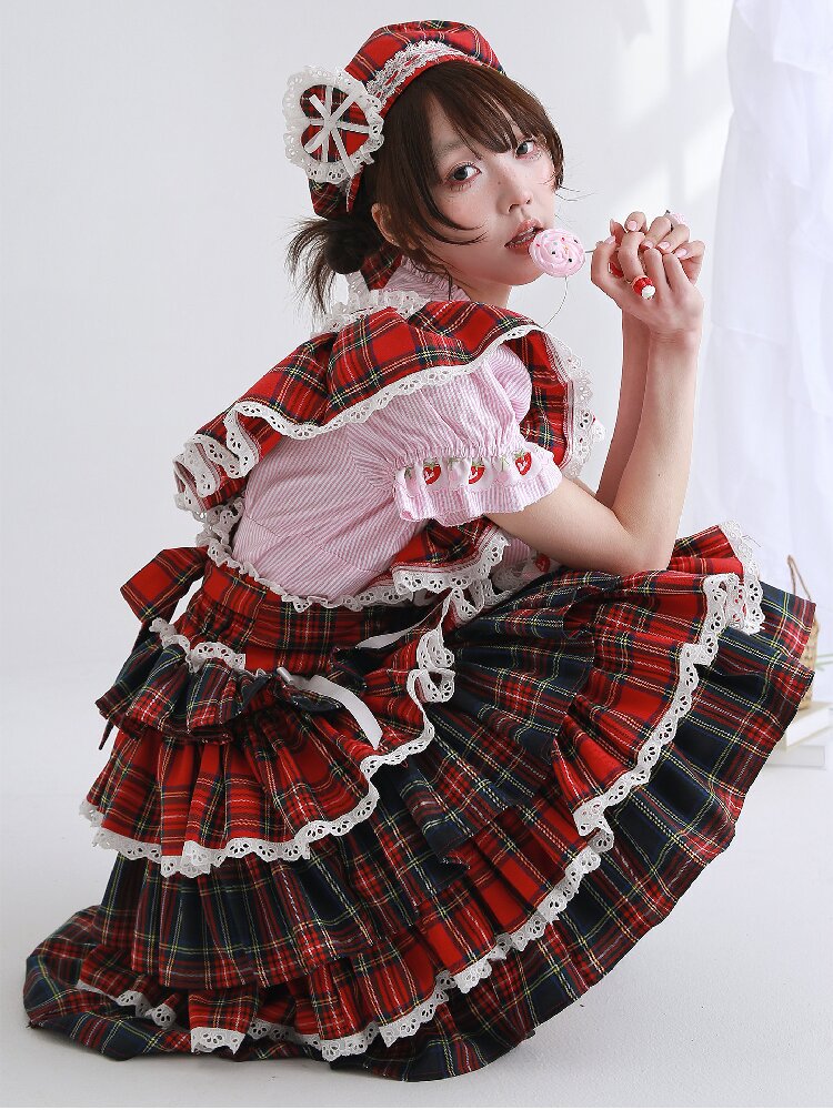 Red Retro Lolita Puffy Skirt【s0000016561】