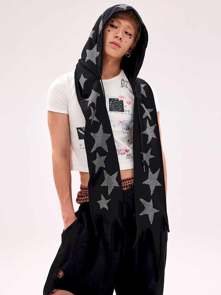 Pentagram Hot Drill Scarf Hat【s0000012183】