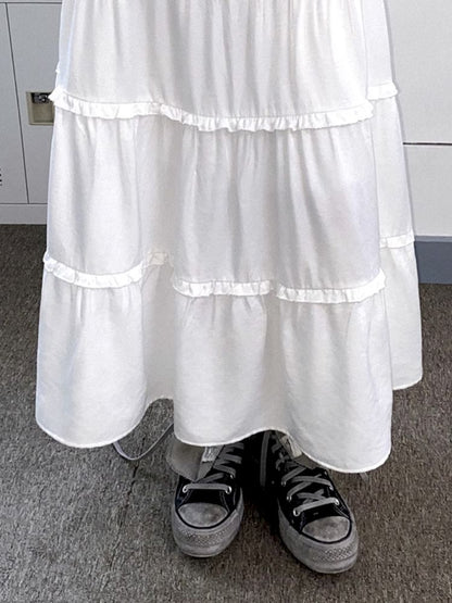 High waist thin a-line skirt【s0000012281】