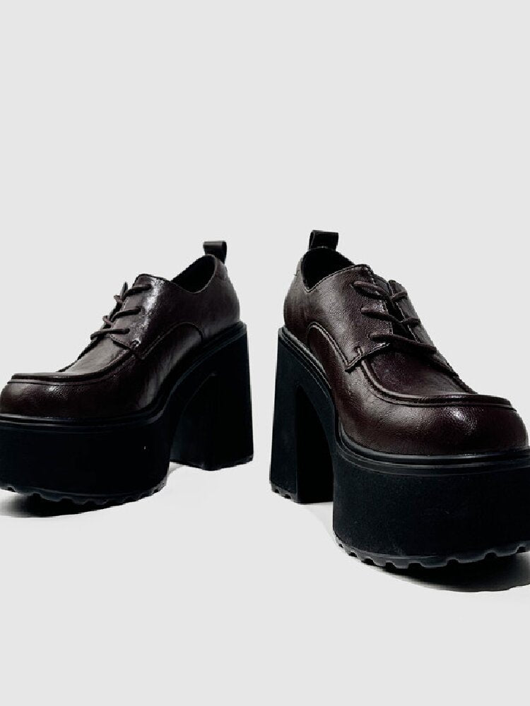 Y2K Thick Soled Punk Leather Shoes【s0000015717】
