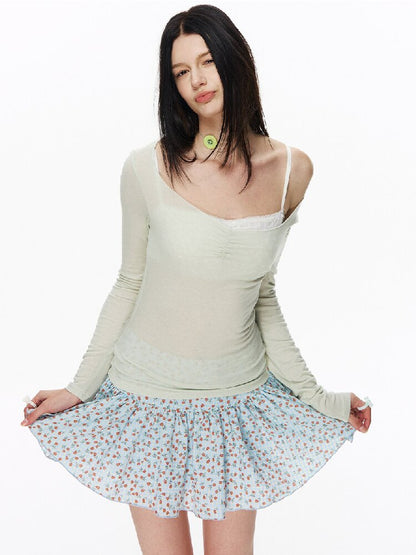 Floral Print High Waist A-line Skirt【s0000015861】