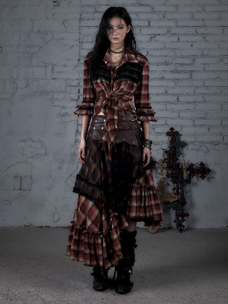 Flare Mid Sleeve Tie Short Blouse【s0000011820】