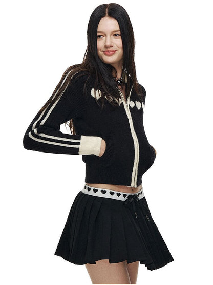 Love Jacquard Cropped Cardigan【s0000015872】