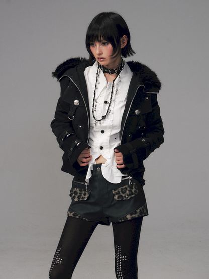 Vintage Sand Wash Detachable Hood Jacket【s0000014703】