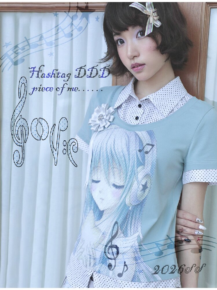 Comic Girl Fake Polka Dot Shirt【s0000016550】
