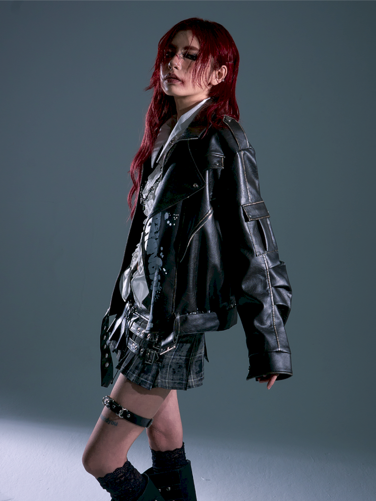 Distressed Print Oversized Wrap Coat【s0000013910】