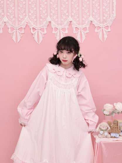 Round Neck Embroidered Pink Lace Dress【s0000013494】