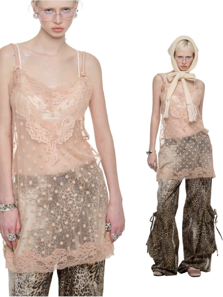 Lace See Through Halter Dress【s0000011602】