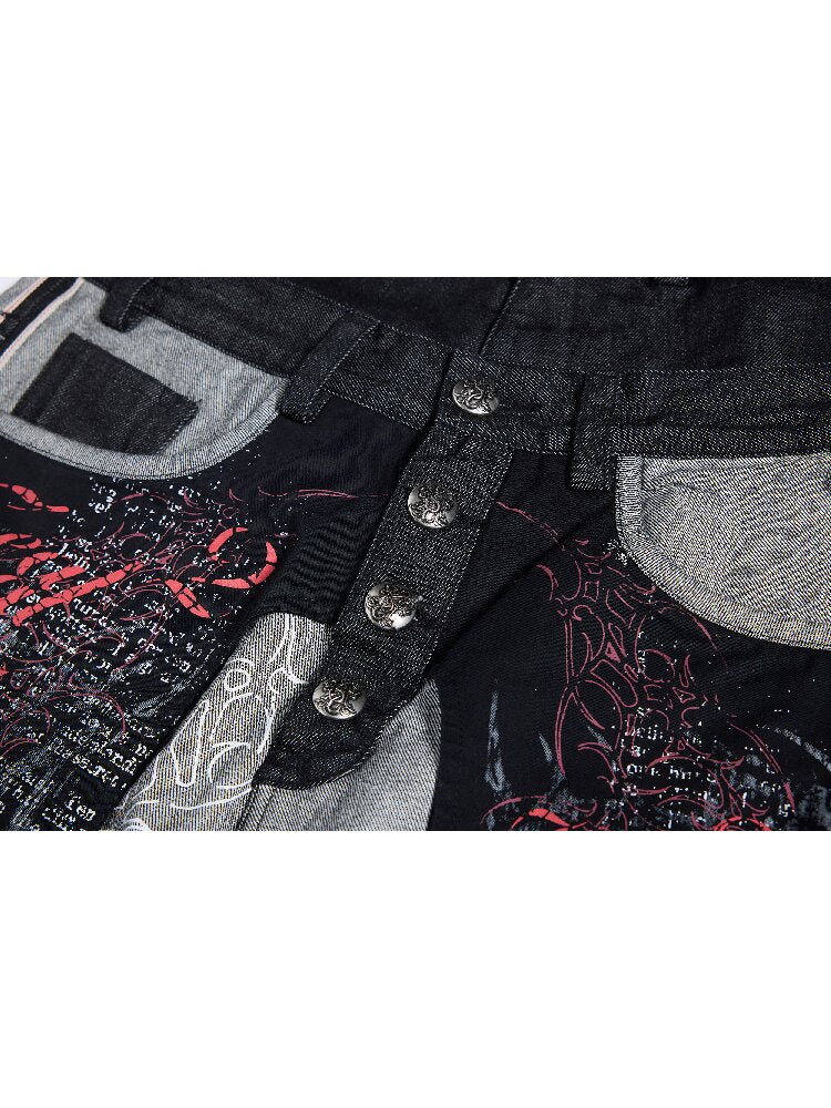 Bare-eared Pulping Double-waisted Jeans【s0000016959】