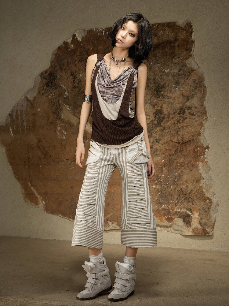 Dark Punk Cropped Gal Style Pants【s0000016889】