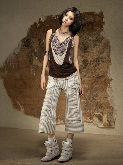 Dark Punk Cropped Gal Style Pants【s0000016889】