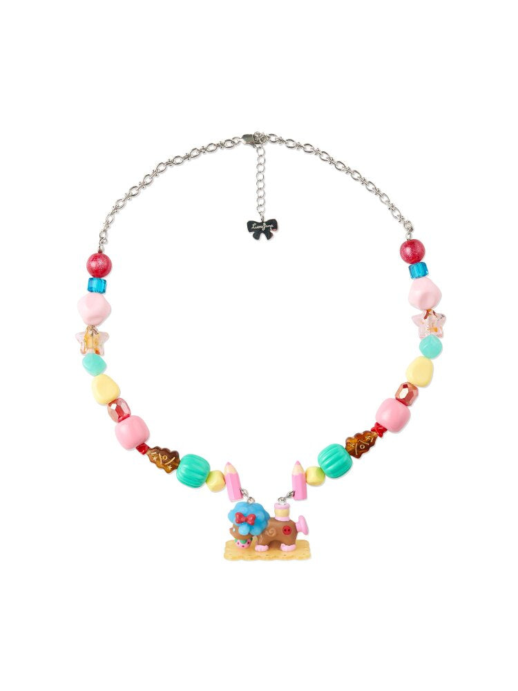 Vintage Lamb Resin Acrylic Necklace【s0000015580】