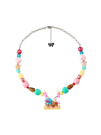 Vintage Lamb Resin Acrylic Necklace【s0000015580】