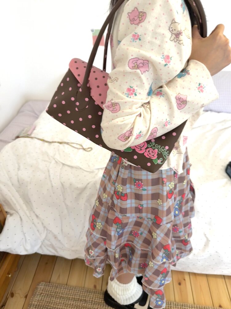 Polka Dot Frosted Jelly Tote Bag【s0000017505】