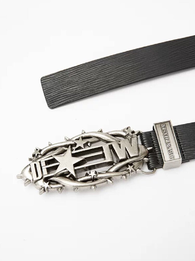 Distressed Relief Leather Belt【s0000018277】
