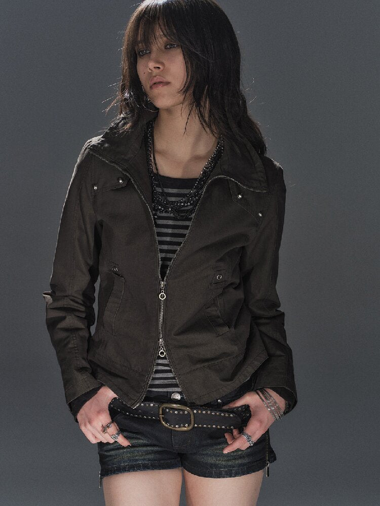 Metal Embellished Polarized Jacket【s0000016232】