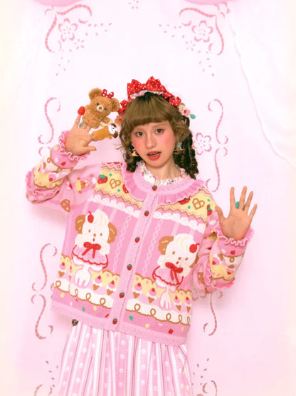 Sweet Pink Knit Cardigan Jacket【s0000014164】