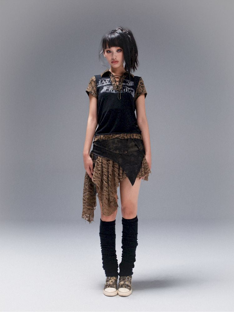 POLO NECK COLLISION COLOR SLEEVE TOP [S0000008468]