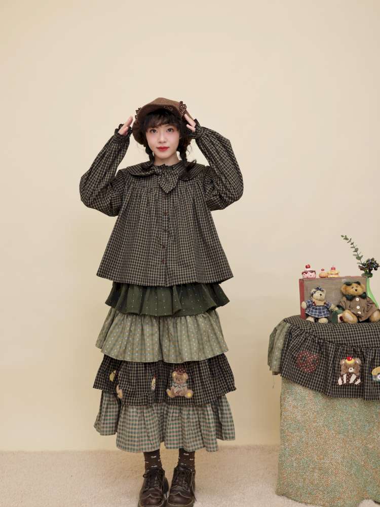 Vintage Girl Bear Dessert Cake Skirt【s0000014843】