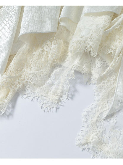 Baroque Velvet Lace A-Line Skirt【s0000016988】