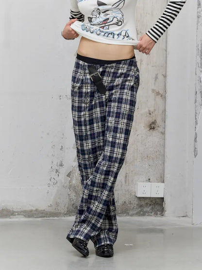Pleated Plaid Casual Trousers【s0000014206】
