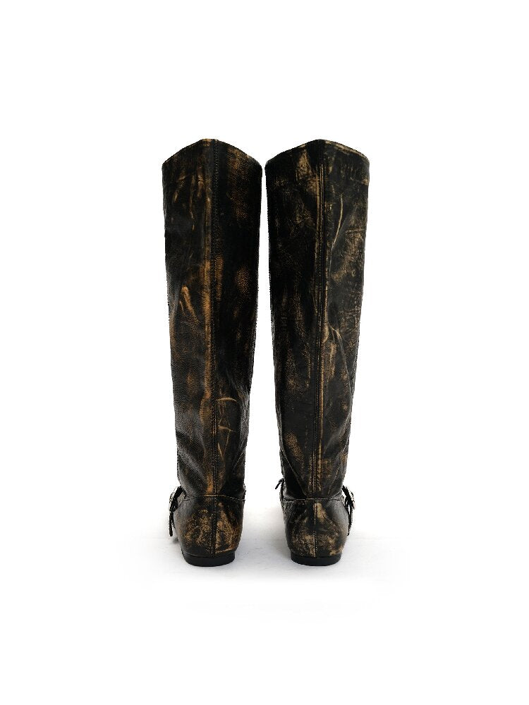 Baroque Punched Star Stack Boots【s0000016130】