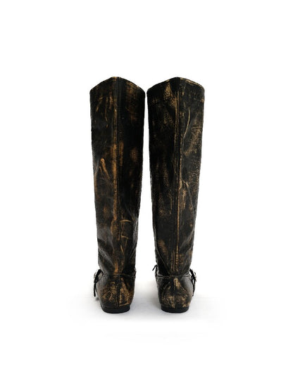 Baroque Punched Star Stack Boots【s0000016130】