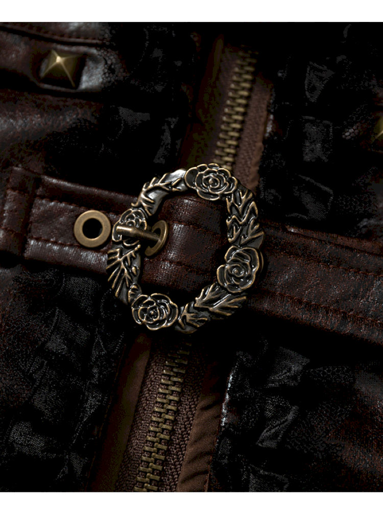 Dark Court Openwork Lace Leather Camisole【s0000014920】