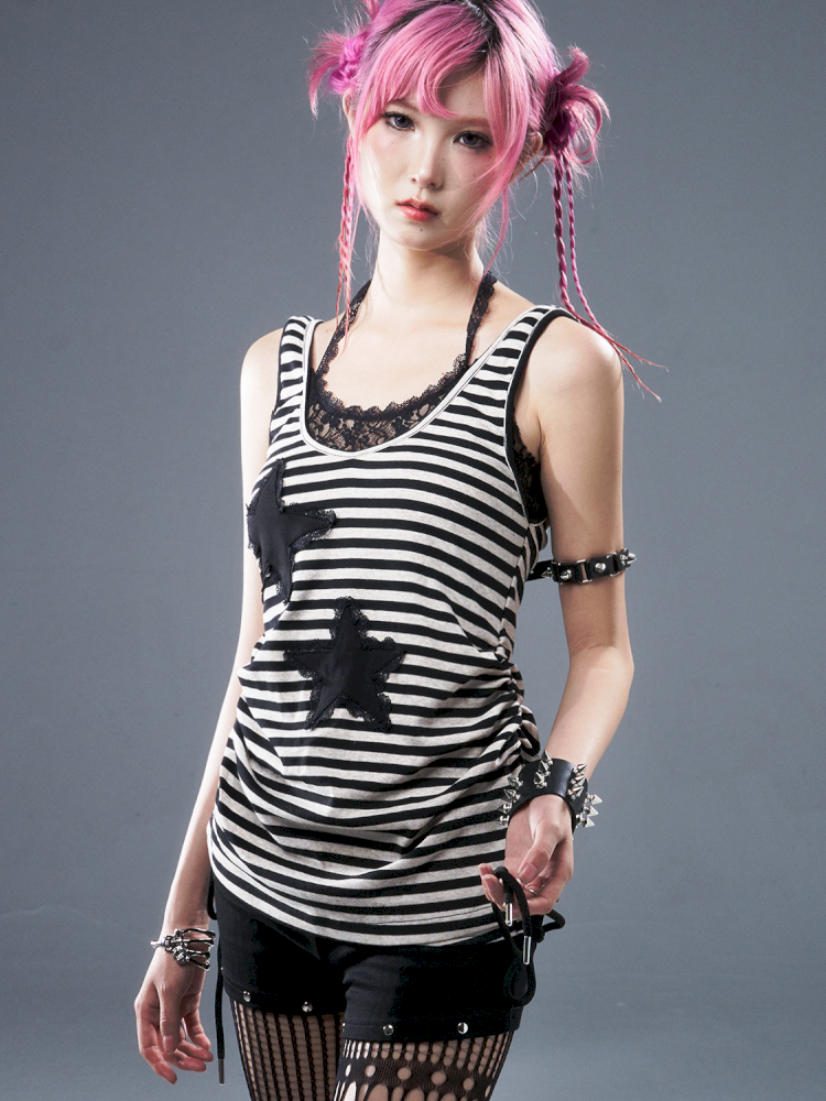 Fake Two-Piece Halter Sleeveless Tank Top【s0000012945】