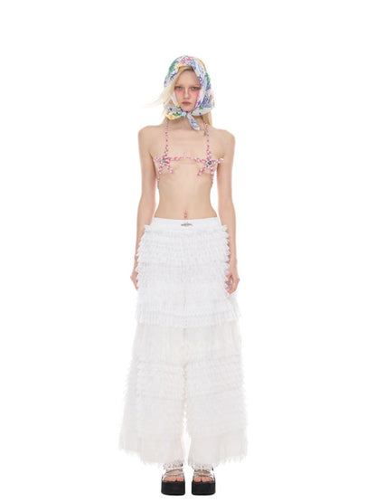 Lace layered loose punk ballet casual pants【s0000012980】