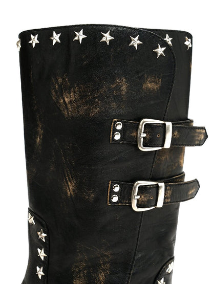 Cowhide Star Nail Herringbone Boot【s0000016439】