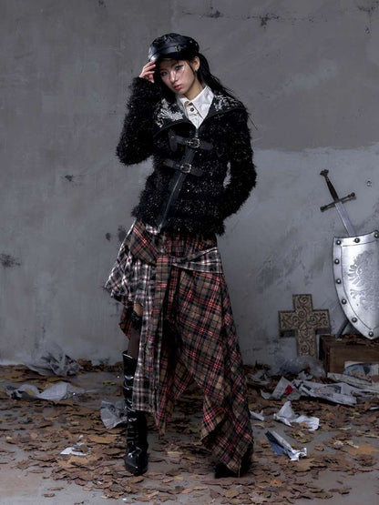 Leather Print Collared Coat【s0000014468】