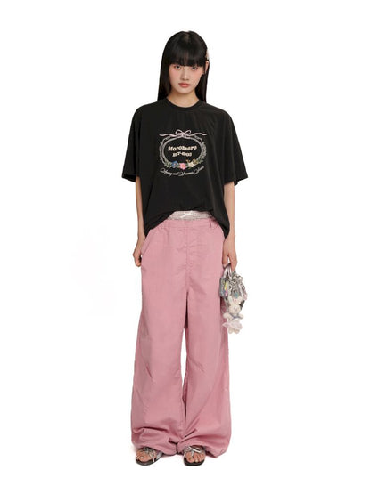 Relaxed fit adjustable cuffs casual pants【s0000012547】