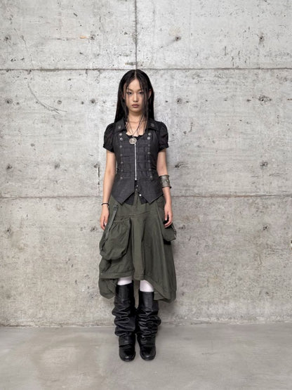 Large Pocket Five-Pocket Skirt【s0000012708】
