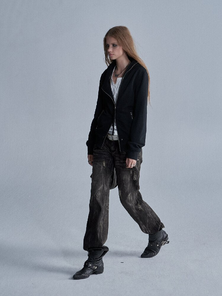 Thickened Terry Zip Cardigan Sweater【s0000018470】