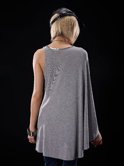 Drape Asymmetrical Sequin T-Shirt【s0000018507】