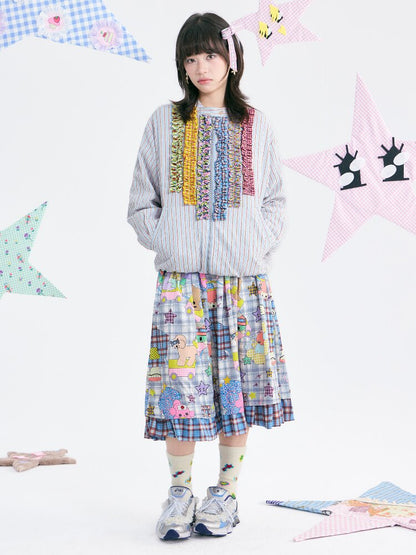 Plaid Ruffled High Waisted Skirt【s0000018369】