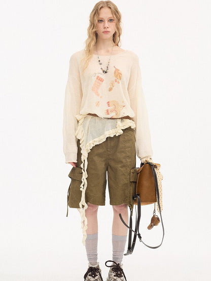 Fungus Edge Diagonal Hem Sweater【s0000015896】