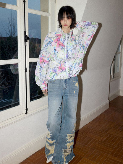 Graffiti Pod Collar Sunbrella Jacket【s0000012418】