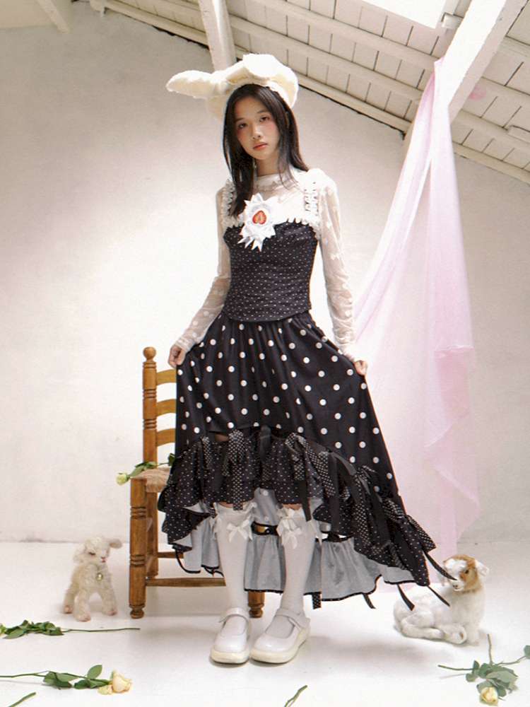 Asymmetric Bow Midi Skirt【s0000014525】