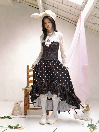 Asymmetric Bow Midi Skirt【s0000014525】