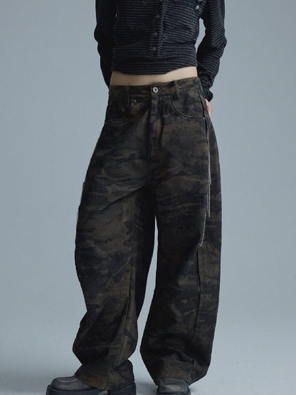 Vintage Distressed Camo Pants【s0000018556】