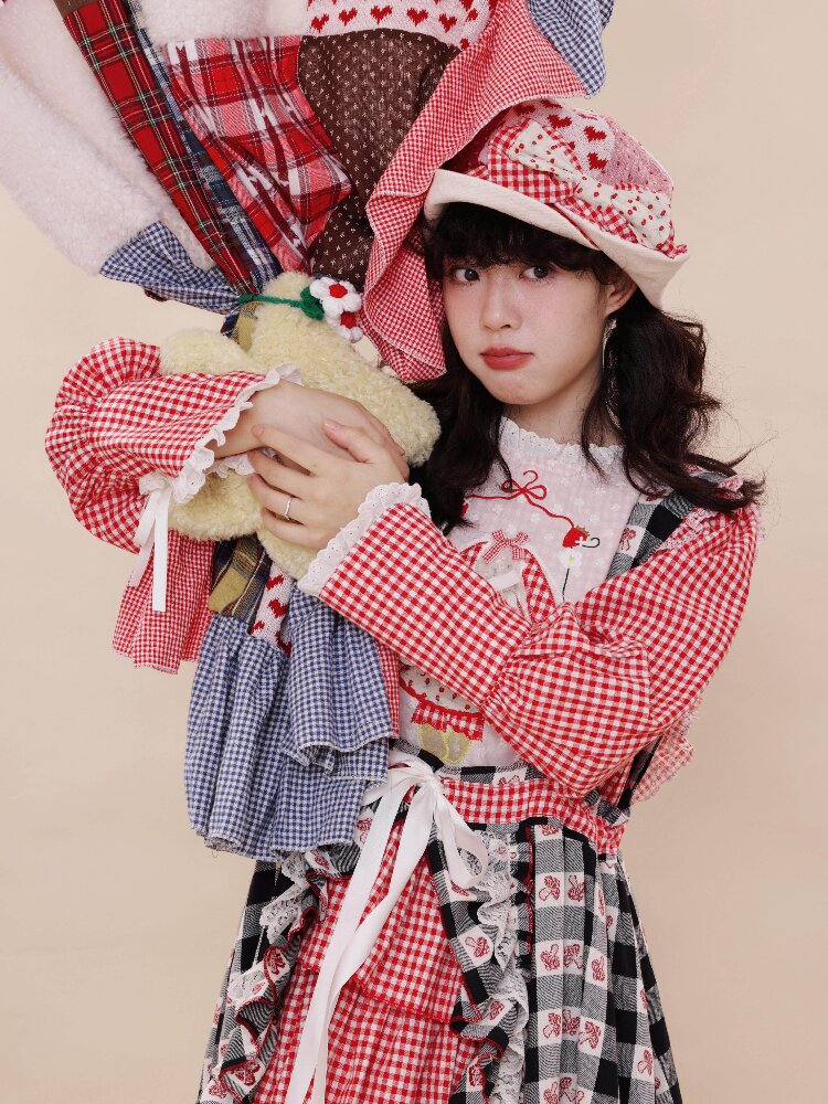 Checkered Jacquard Lace Dress【s0000019289】