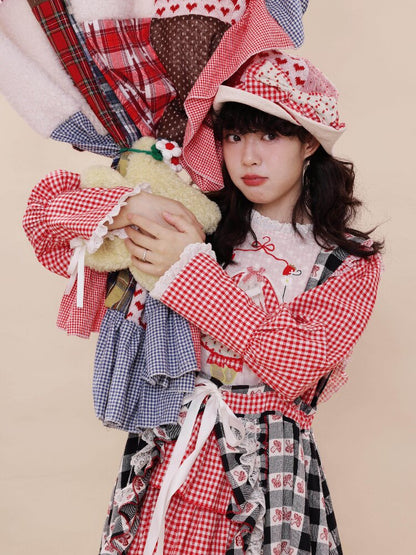 Checkered Jacquard Lace Dress【s0000019289】