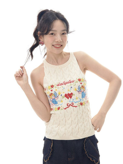 Angel Pattern Sleeveless Camisole Tank Top【s0000012007】