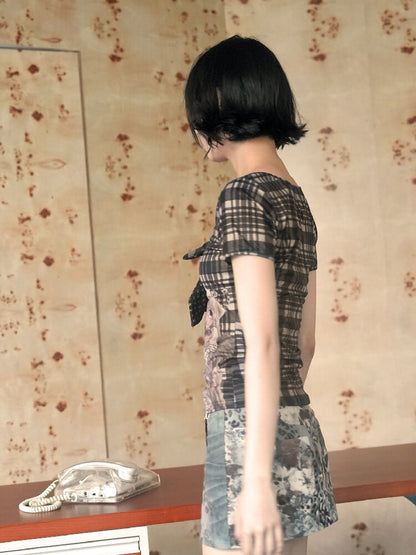 Vintage Leopard Floral Skirt【s0000018089】